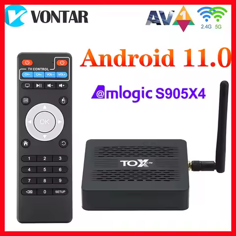 Wholesale TOX3 Smart TV Box Android 11 TVBox Amlogic S905X4 4G 32G 2T2R Dual WiFi support 1000M BT4 