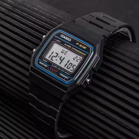 Casio F-91W-1 Casual Daily Retro Electronic Watch Fashion Small Square LCD Display Waterproof Trendy
