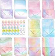 Watercolour Writing Paper with Envelope, Pack of 160, Pack of 50 C6 Envelopes with 50 Lined Writing 