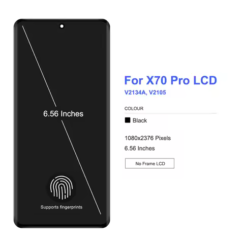 AMOLED For Vivo X70 Pro LCD Display Digital Touch Screen Assembly with Frame For Vivo X70Pro V2134A 