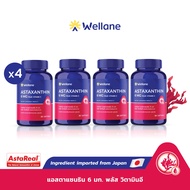 [แพ็ค 4 ขวด] WELLANE Set Astaxanthin 6 mg Plus Vitamin E x4 l AstaReal® From Japan แอสตาแซนธินจากญี่