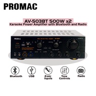 Promac AV-503BT 500W (x2) Karaoke Power Amplifier with Bluetooth and FM Radio