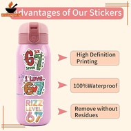 AYellowgod Six Seven Stickers, 50 "67" Stickers, Funny 67 Sticker Waterproof, 6 7 Meme Sticker For P