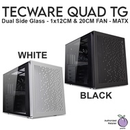 Tecware Quad Tempered Glass TG MATX PC Casing Case Chassis - BLACK / WHITE