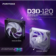 PHANTEKS D30-120 / 120mm Premium D-RGB 30mm Performance Fan / Regular and Reversed / BLACK / WHITE