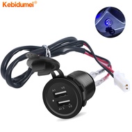 Kebidumei 5V 3.1A Dual USB Port Car Charger Socket Fast Charging Power Outlet Adapter 12V