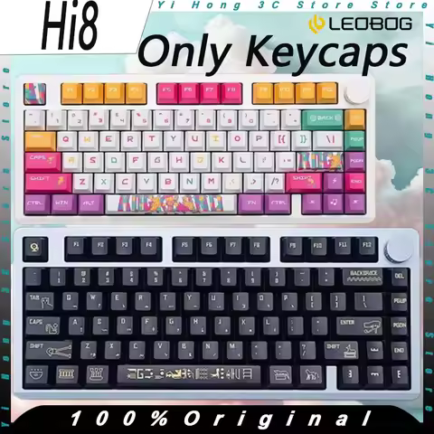 Original LEOBOG Hi8 Keycaps For Mechanical Keyboard PBT Dye Sublimation 80 Keys Custom Cute Keycaps 