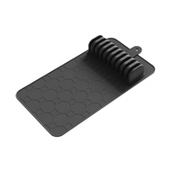 [szlztmy2mg] Knives Storage Drawer Organizer Soft Silicone Mat Kitchen Knives Holder Tray for Effici