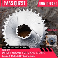 PASS QUEST 3mm Offest Chainring Narrow Wide Chainwheel for Install Directly Crank Gravel Bike GX SX Mountain Bike 28-38T