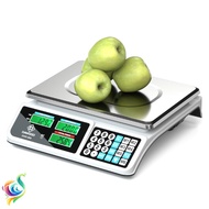 40KG Digital Pricing Scale Dual-Sided LCD Counting Scale Commercial Food Scale Stainless Steel Platf