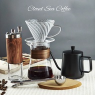 Coffee Filter Set With Hand - Tough Glass Funnel V60 400ml Coffee Kit Coffee v60 Dripper Set Coffee 