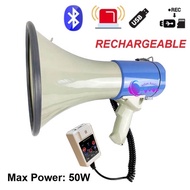 50W Megaphone with Rechargeable Battery / Bluetooth / Record Function / Built-in Siren Loud Hailer