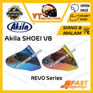 🔥KOEI / YAMAHA🔥SHOEI V8 OEM by AKILA OPEN FACE HELMET VISOR REVO DAY NIGHT / CERMIN TOPI KELEDAR SIA