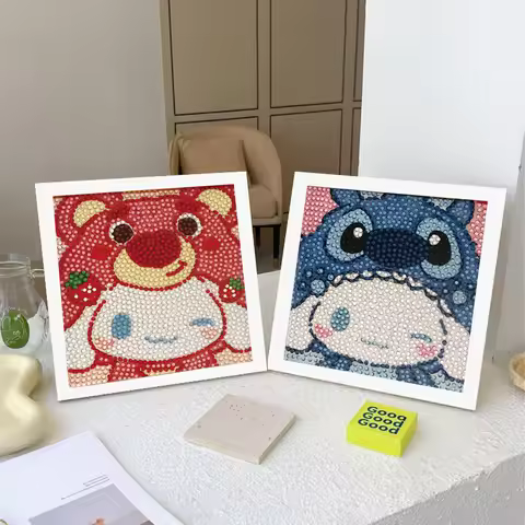Keeppley&Sanrio Crystal Diamond Decorative Painting 5D DIY Cross Embroidery Kit Jade Guigou Couple B