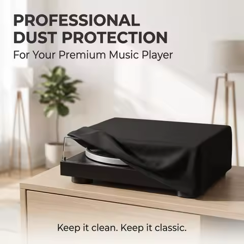 1pc Turntable Cover Compatible for, Karaoke Machines, CD/ Vinyl Record Players - Music Player Cover