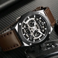 BUY 1 GET 1 JAM TANGAN PRIA EVANS JAYDEN EJ-9589 LT STRAP KULIT BERGARANSI MESIN 1TH Quartz Stainles