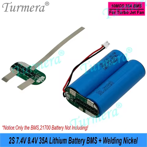 Turmera 3S 12V 12.6V 5A 18650 2S 7.4V 35A 21700 Lithium Battery BMS with Welding Nickel for DIY 8.4V