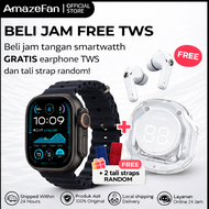 AmazeFan Smartwatch X20 Ultra Black Jam Tangan Pria Wanita Fashion Sport 49mm Titanium & Heartrate s