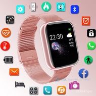 2021 Pink Steel Bracelet Smart Watch Women Men Ladies Smartwatch Android IOS Wrist Watch Fitness Tracker Smart Clock Sma