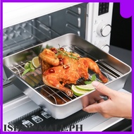 【ISHOWMAL】430 Stainless Steel Square Baking Pan Square Tray，For Outdoor，Kitchen