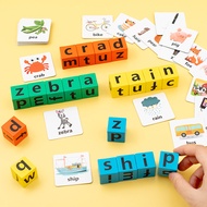 Spelling Fun Game for Literacy Learning with Montessori Jigsaw Letters and Word Cards Easter Childre