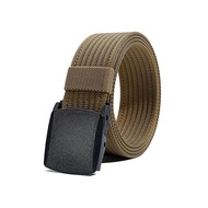 Self-Defense Forces Belt Men % Gangnam % Sports Climbing Belt Work Wear Durable Lightweight Adjustable Unisex S-Class Belt Plastic Ykk Buckle (Khaki)