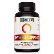 Thyroid Support Complex with Iodine Supplement, Increase Energy, Fight Brain Fog with Vitamin B12, I
