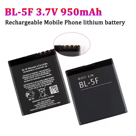 BL-5F BL5F Bl 5l Battery 950mAh Lithium Batteries for Nokia E65 N93i N95 N96 N98 6290 6210S 6210n 67