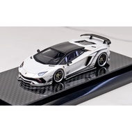 YM Model x Rowen 1/64 Lamborghini Aventador S LP740-4 - White W/ Black Top