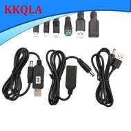 QKKQLA USB to DC 5V 9V 12V USB type a male female Mini 5pin Type C Power Boost Line 5.5x2.1mm Step UP Module Converter Adapter Cable
