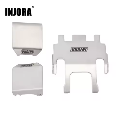 INJORA Stainless Steel Chassis Armor Skid Plate Axle Protector for 1/18 RC Crawler TRX4M Upgrade (4M
