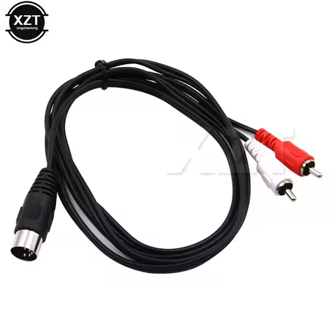 1pc 5-Pin DIN Male MIDI to 2 Dual RCA Male Plug Audio Cable For Naim Quad Stereo Systems high speed