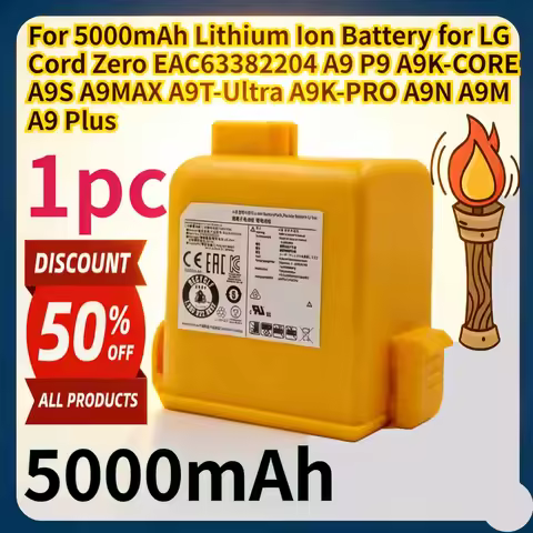 4.0/5.0/6.0Ah Vacuum Cleaner battery EAC63758601 for LG Cord Zero A9,Cord Zero A9+,A9, Cord Zero A9 