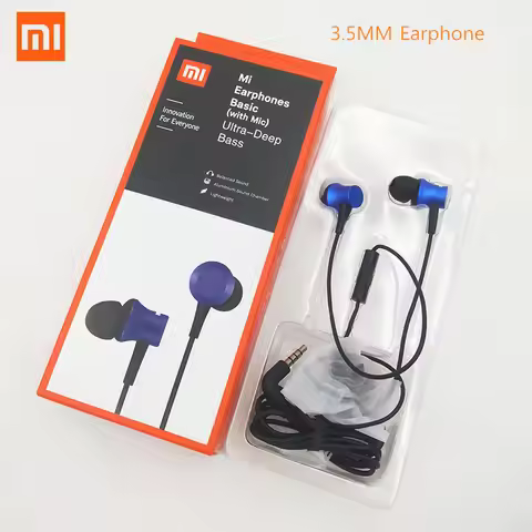 Xiaomi Mi Earphone In-ear 3.5mm Jack Piston Headset Hands Free Mic Stereo Earbuds For Redmi 9A 8A 7A