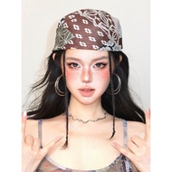 Style y2k Millennium Hot Girl Headscarf Female American Hip-Hop Trendy Street Dance Square Scarf Ret