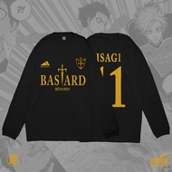 Longsleeve Bastard Munchen Isagi Kaiser Blue Lock Jersey Kaos Anime Manga Baju Antem T-Shirt Japan D