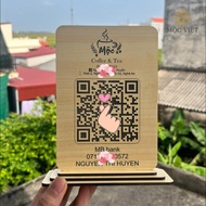 Wooden board with QR code scanning for Moc Viet Decor table - Wooden board engraved with bank QR cod