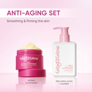 Glad2Glow 2In1 Cleanser+Moisturizer Skincare set Brightening/Anti-aging/Acne/Repair set Face wash gl