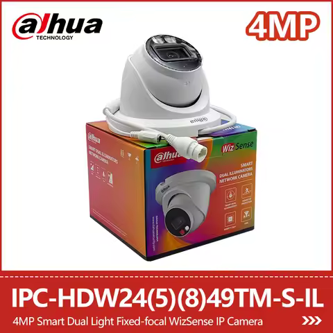 Dahua 4MP 5MP 8MP 4K Dual Light PoE Camera Outdoor Human Detect Mic Security Camera CCTV IPC-HDW2449