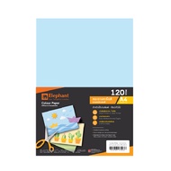 กระดาษการ์ดสี  ตราช้าง A4 120แกรม 100แผ่น/แพ็ค สีฟ้า