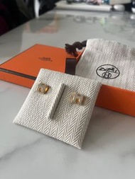 90% 新Hermes 耳環 mini pop H 奶茶色