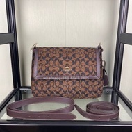 🎀Brand New Free Shipping💙Coach Alie CCE58 CCE56 腋下包 斜孭袋 提花織物配皮革｜Color 啡色+黑色｜size 29x21x12💙配件全齊適合送禮 嚴