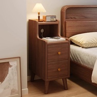 Bedside Table Solid Wood Ecological Board Narrow Cabinet Mini Small Ultra Narrow Bedside Cabinet Ult