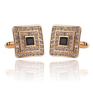 Luxury Men's Cuff Links Rhinestone Crystal Business Lawyer Square Cufflinks Cuff Botton Fashion Men'