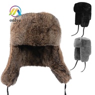 ONLYE Faux Rabbit Fur Hat, Soft Winter Warm Fur Bomber Hat, Ear Protection Windproof Thickened Winte
