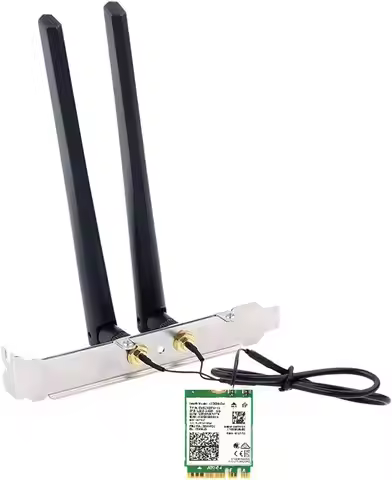 Wi-Fi 6E AX210 WiFi Card 5374Mbps Bluetooth 5.3 Adapter AX210NGW 802.11ax 2.4G/5Ghz/6Ghz 10DBi Anten