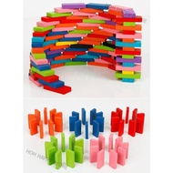 HOH HAPPY STORE 120Pcs/set Wooden Domino Blocks Rainbow Color Children Building and Sorting Toys  Mo