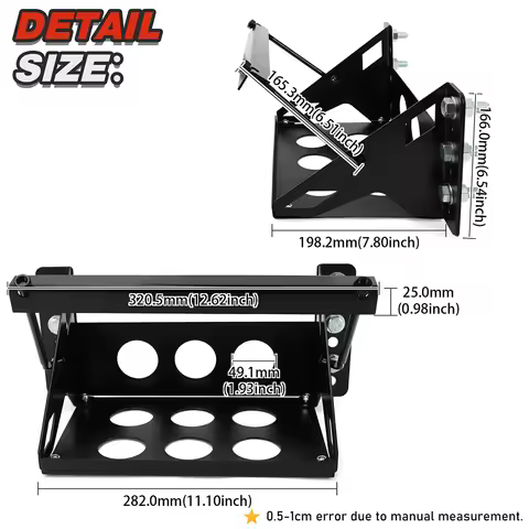 Universal Metal Steel Battery Mounting Box Tray Bracket 10.63 "L × 7.06 "W × 7.5 "H DIY anti-corrosi