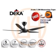 Deka Ceiling Fan (56 Inch/Matt Black) 14-Speed DC Motor Remote Control Ceiling Fan DS11 - Free Asaki 7.5 Tape