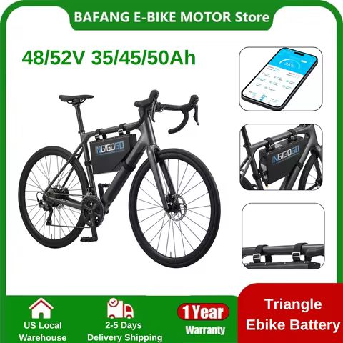 48V 35Ah 50Ah 52V 35Ah 45Ah Triangle Ebike Battery Electric Bike 52V 21700 Cell 20AH 30AH 50A BMS Hu